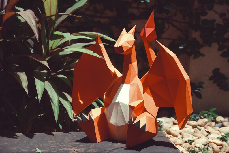 Paper Craft Diy Charizard Pokemon Paper Model Art