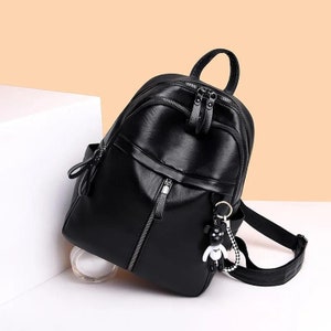 Women Rucksack Fashion Casual Backpack Pu Leather Shoulder Bag vintage Christmas Gift for Girls