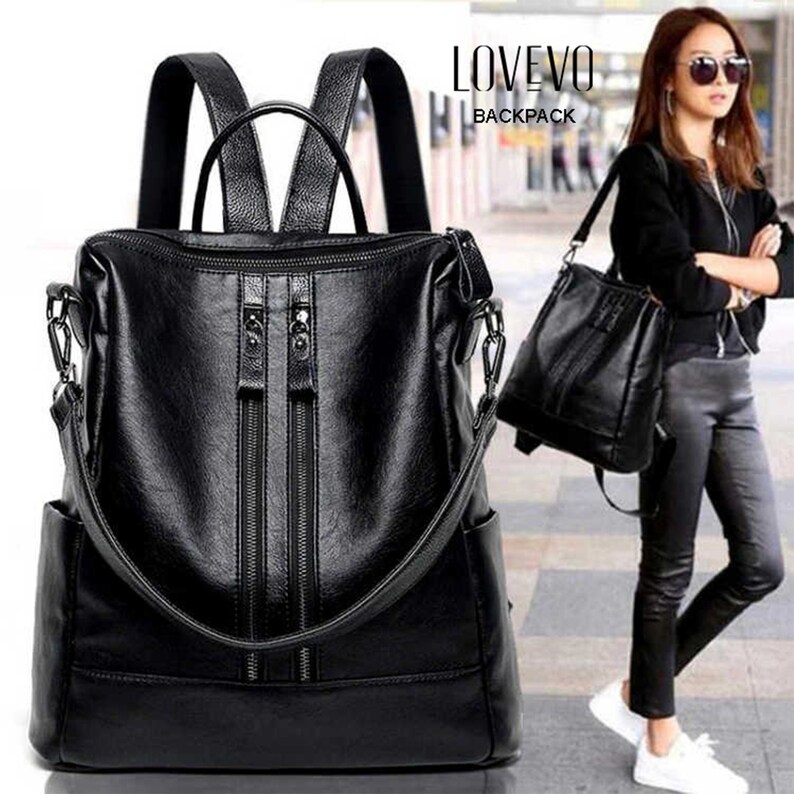 Ladies Rucksack Fashion Casual Backpack Pu Leather Shoulder Etsy UK