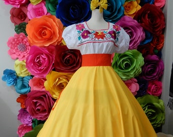 mexican yellow dress