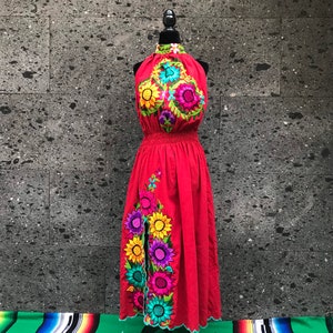 Black Mexican long embroidered dress hand embroidered day of the dead 5 de Mayo  Mexican wedding