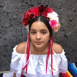 Banda para la cabeza del día de los muertos catrina inspirada 5 de mayo corona de flores fiesta mexicana