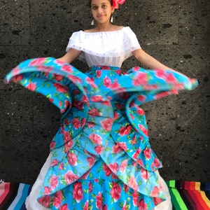 Mexican womans dress SKIRT ONLY day of the dead mexican fiesta coco theme party noche de muertos 27 inches revolucionary 70CM image 1