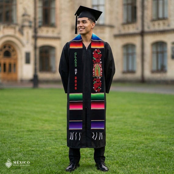 mexican graduation dress Sarape Mexican Graduation Stoles 2026 – Colores Mexicanos: Chicago's Mexican  Gift Shop main image 1