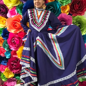 Mexican Dress Size 16 Purple Jalisco Dress Folkloric Mexican Boho