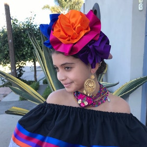 Mexican head band day of the dead coco theme party mexican wedding fiesta 5 de Mayo folkloric  turban like head piece katrina inspired