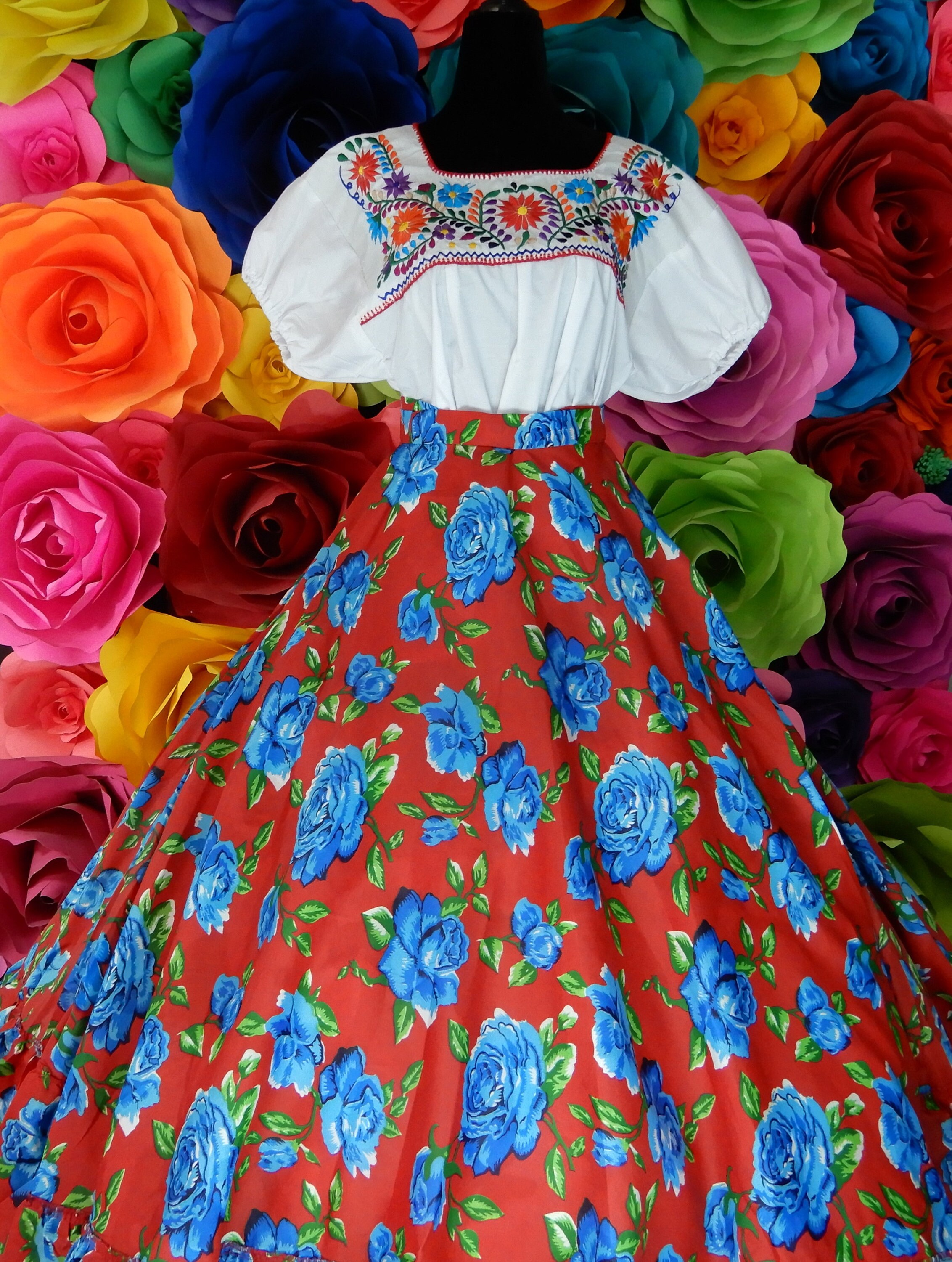 Mexican woman's SKIRT ONLY one size fits all day of the Etsy