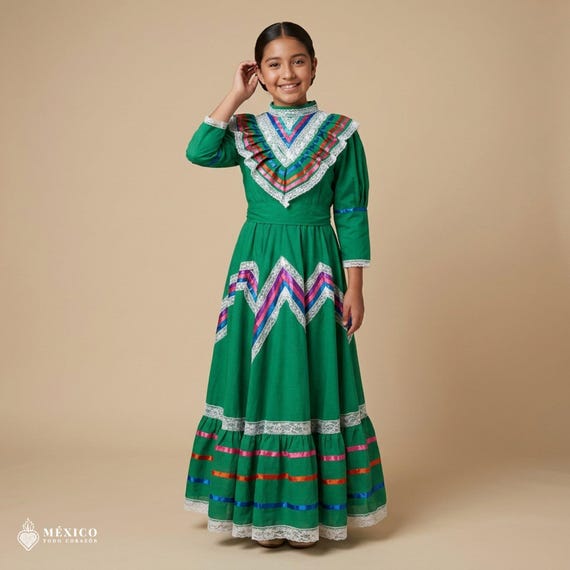 slim fit dress slacks Embroidered Mexican Dress main image 1