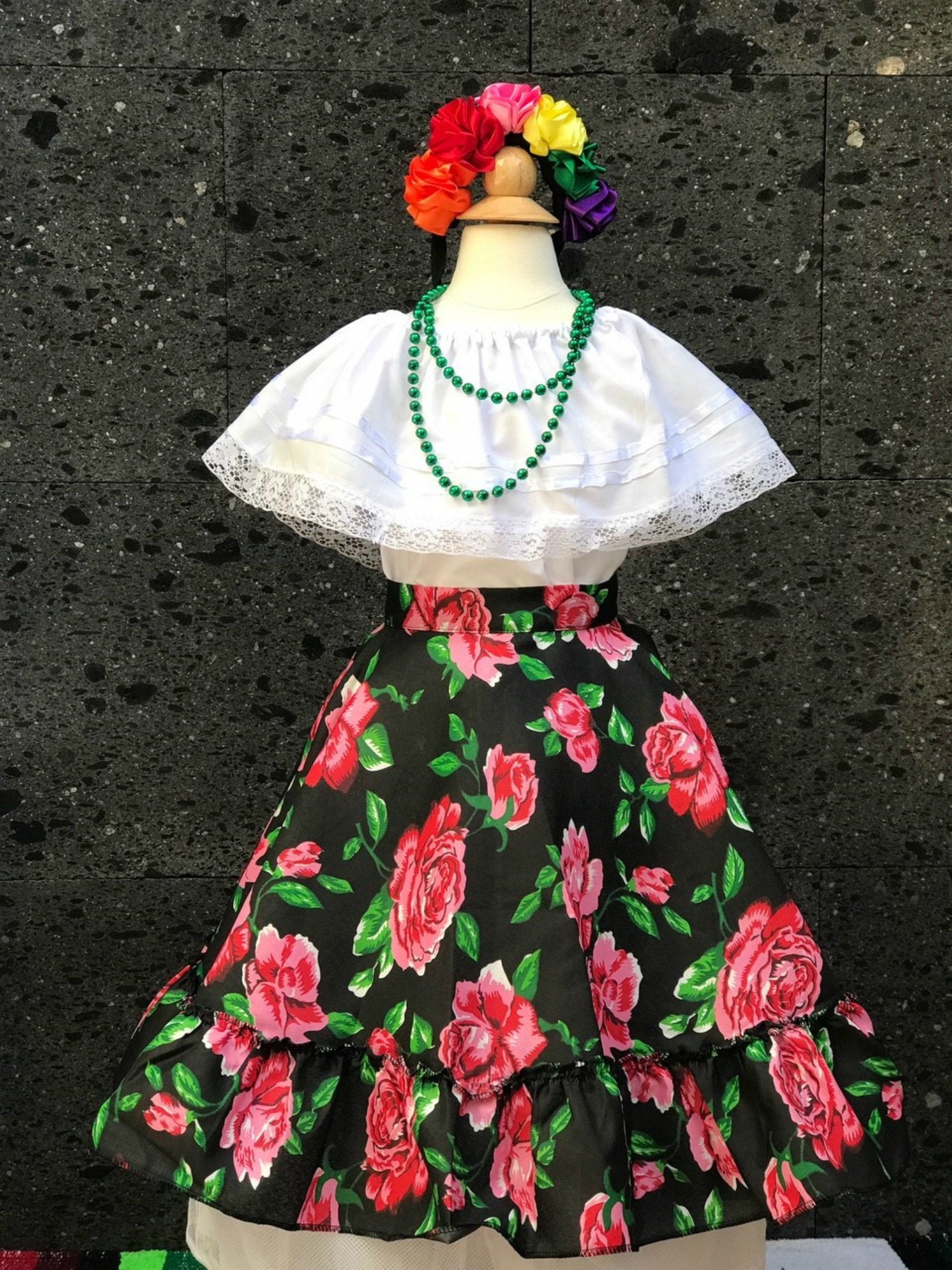 falda floreada para bailable