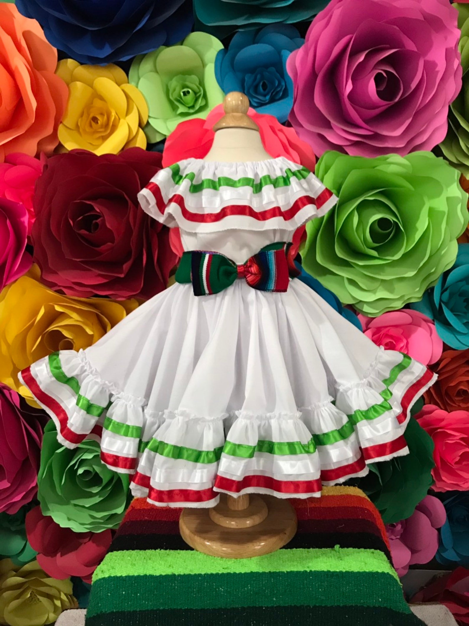 Mexican Little Girls Dress Size 0 SKIRT and Blouse 2pc Color Etsy