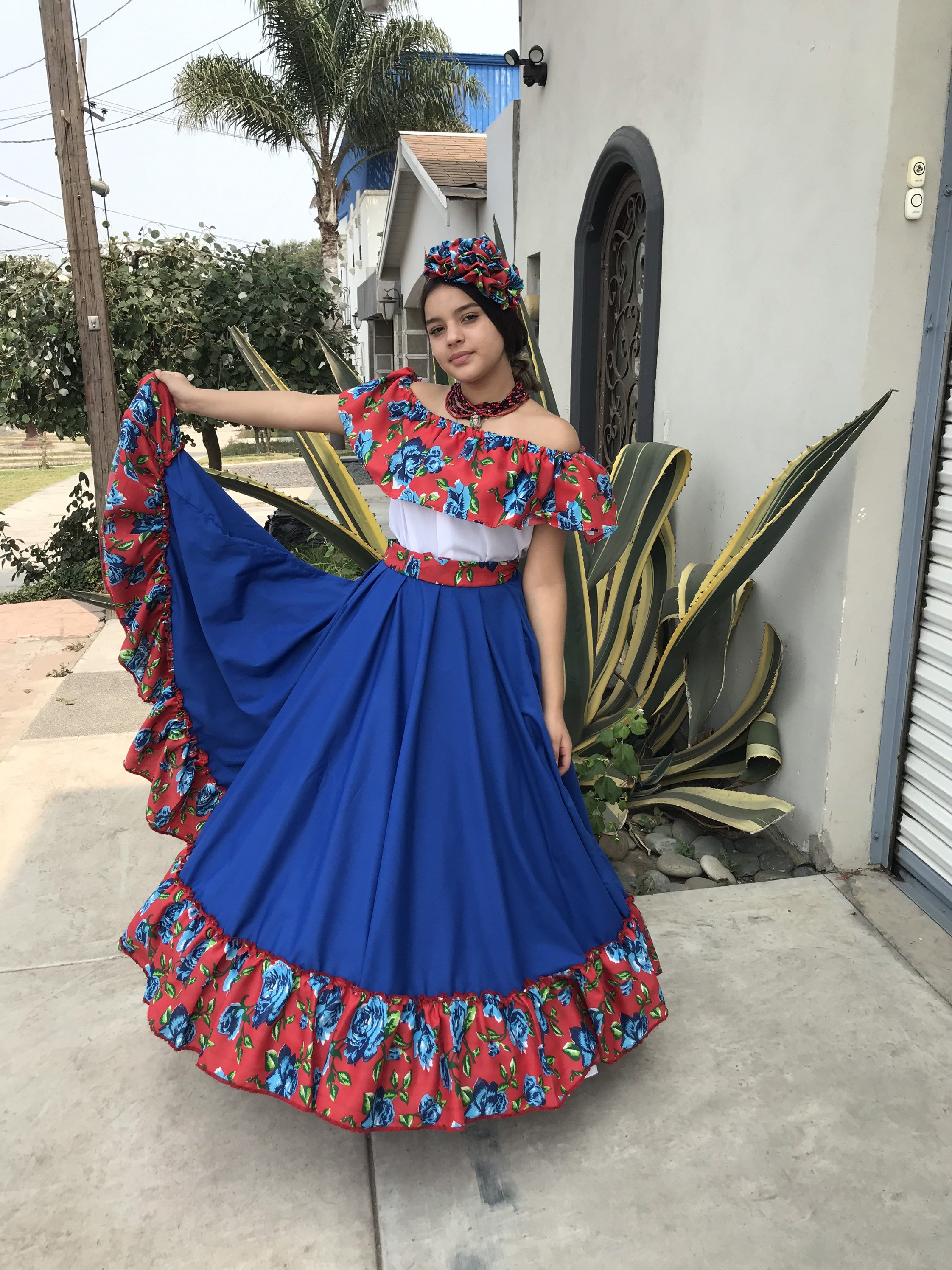 Mexican WOMENS Dark Blue skirt with top Handmade Beautiful | Etsy