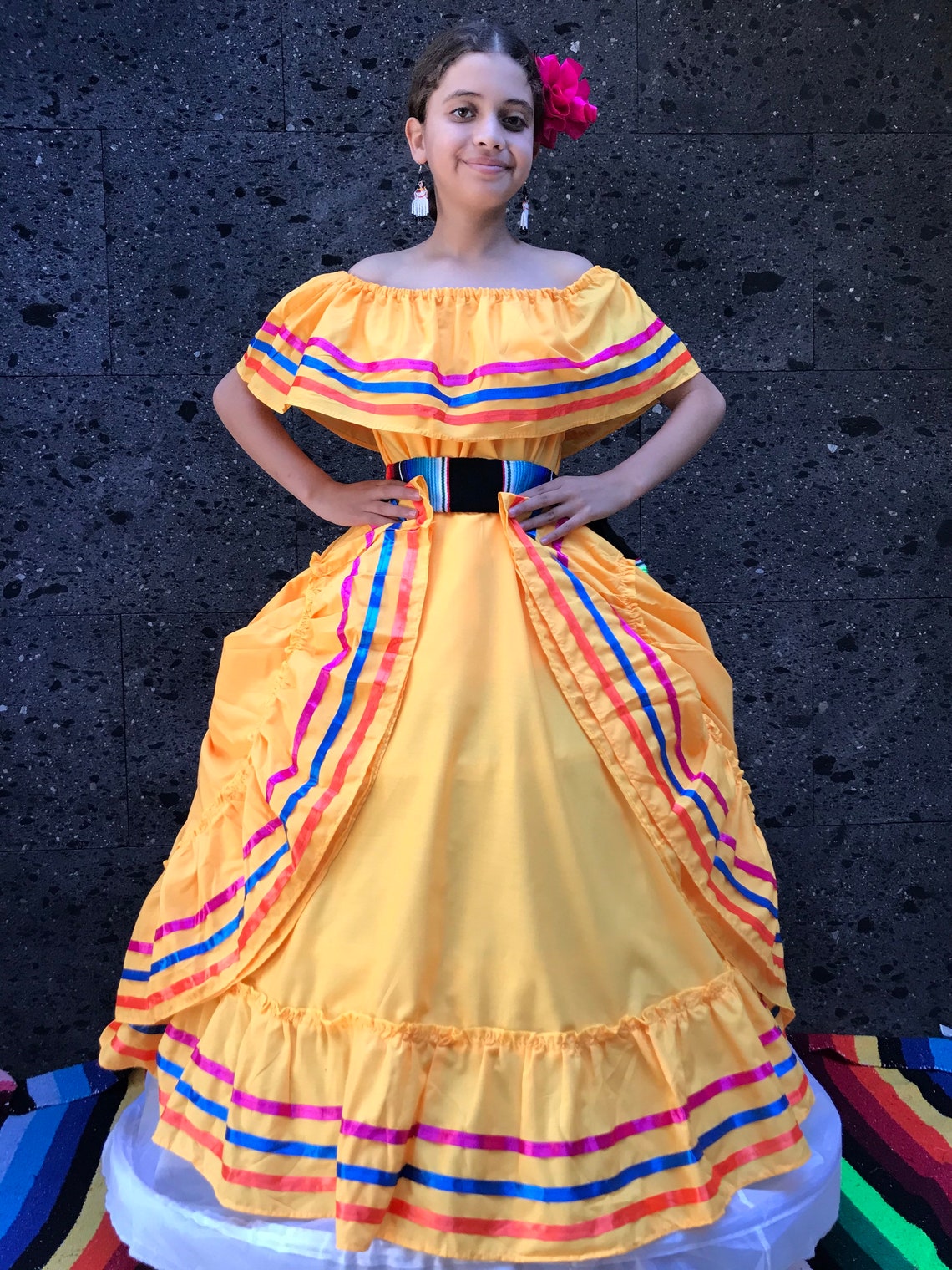 Mexican Dress With Top Size 8-10 Kids Handmade-beautiful - Etsy