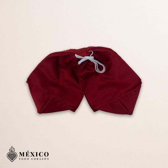 Handmade Mexican Mariachi Bow Tie – Moño Rojo Bordado, Charro Style, Satin (Size L)