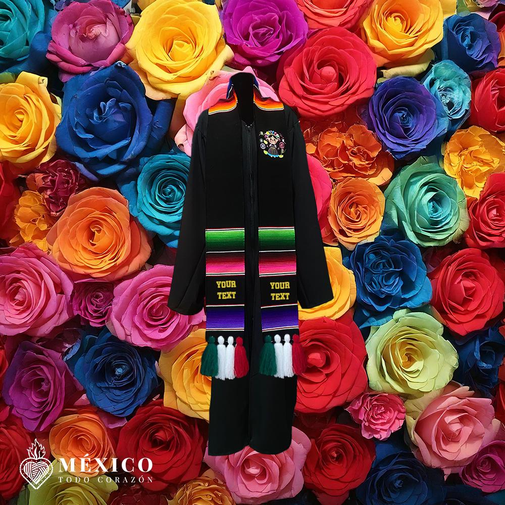 パーソナライズされたメキシコの卒業式ストール：刺繍入りサラペ