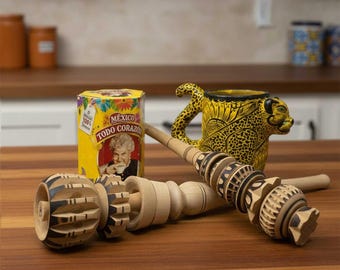 Handmade Wooden Molinillo Whisk – Traditional Mexican Hot