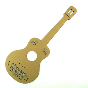 Tablero de tarjetas de guitarra fiesta mexicana fiesta tema fiesta infantil peso ligero actividad pintura decorar coco tema fiesta inspiración guitarras 31x11.5 pulgadas