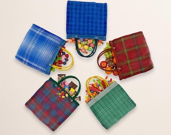 Mini Mexican Market Bag – Colorful Plastic Reusable Tote, Traditional Style