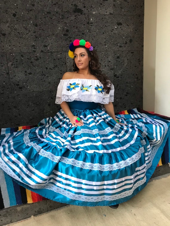 Messicano Cina Oaxaca Blue style-donne messicane boho coco festa a