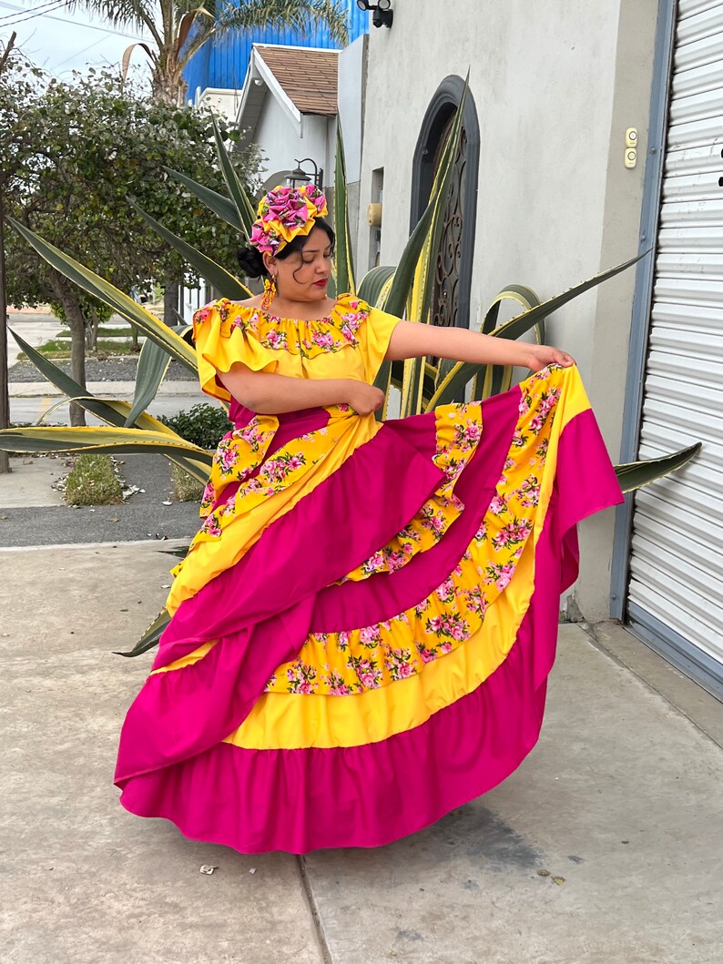 Mexican SKIRT and BLOUSE Handmade Frida Kahlo Stylelong Skirt Etsy