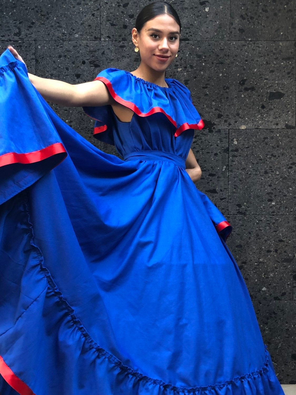 Mexican Blue Skirt With Top Handmade Beautiful Frida Kahlo - Etsy