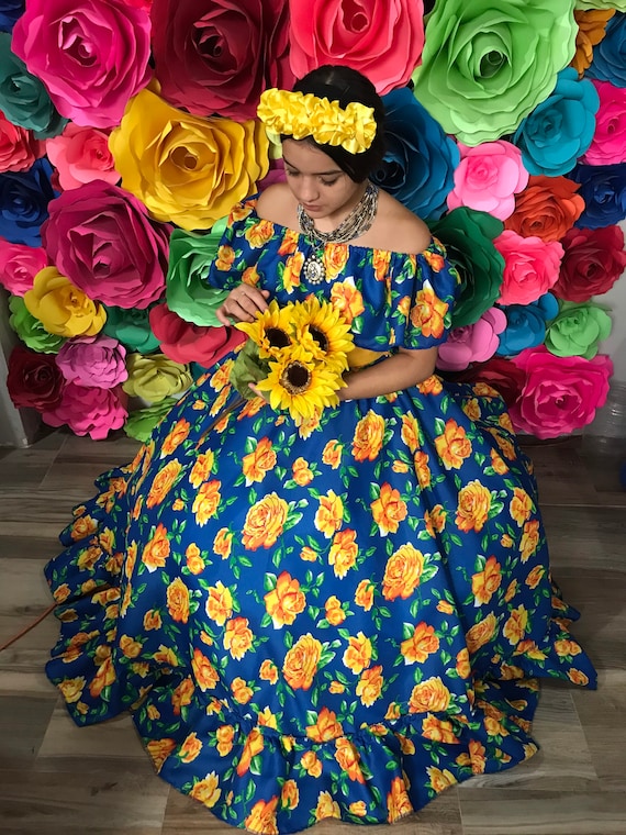 Mexican SKIRT and BLOUSE Handmade Frida Kahlo Style-long Skirt | Etsy