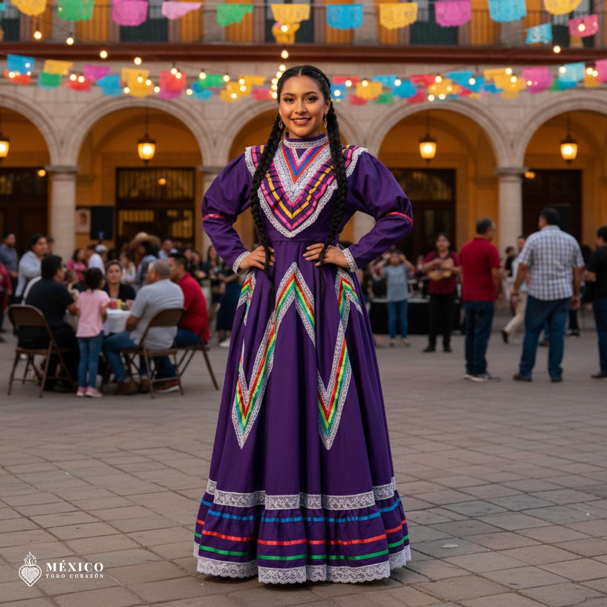 purple jalisco dress Purple Traditional Jalisco One-piece Dress for Girls & Teens (size 8)