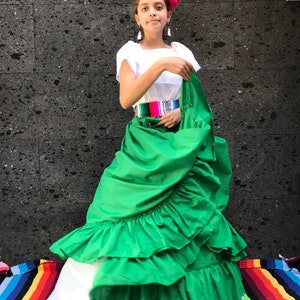 Mexican Womans SKIRT ONLY Green 8-10 Kids Day of the Dead - Etsy