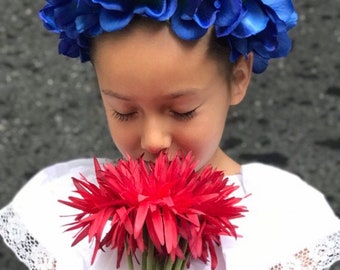 Blouse blanche pour fille mexicaine : inspirée du 5 Mayo, taille 4