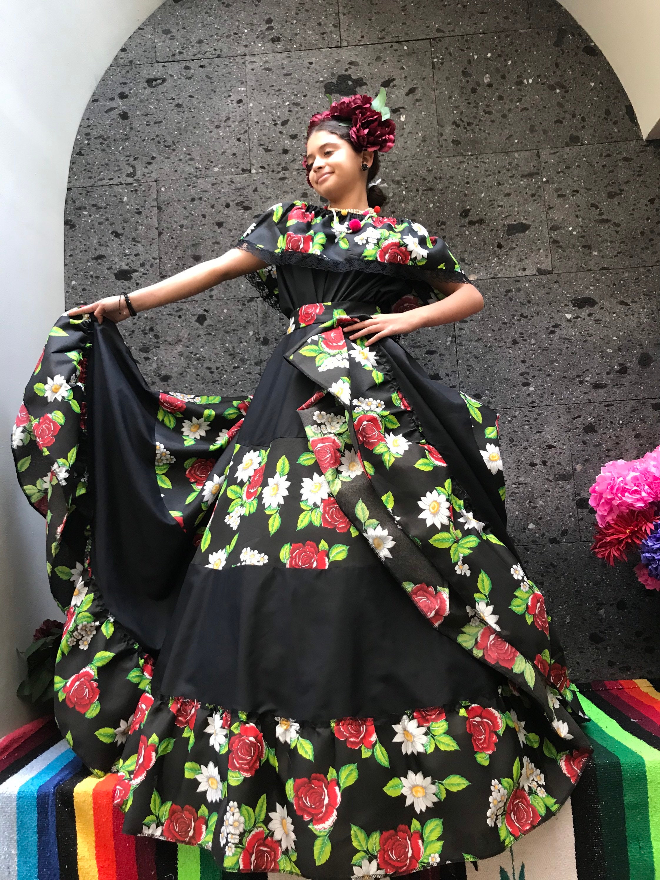 Mexican Black Skirt With Top Handmade- Beautiful Style- Womans