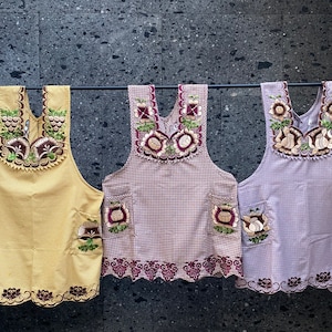 Mexican Embroidered apron for women kitchen, cooking multicolor