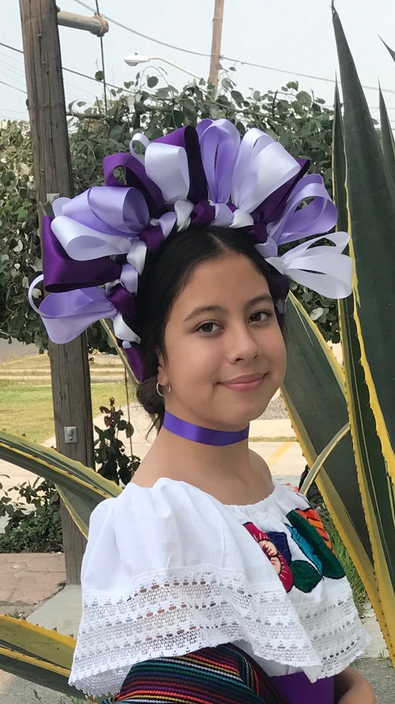 Mexican Ribbon Hair Piece: Handmade Flower Crown - Etsy display picture 2