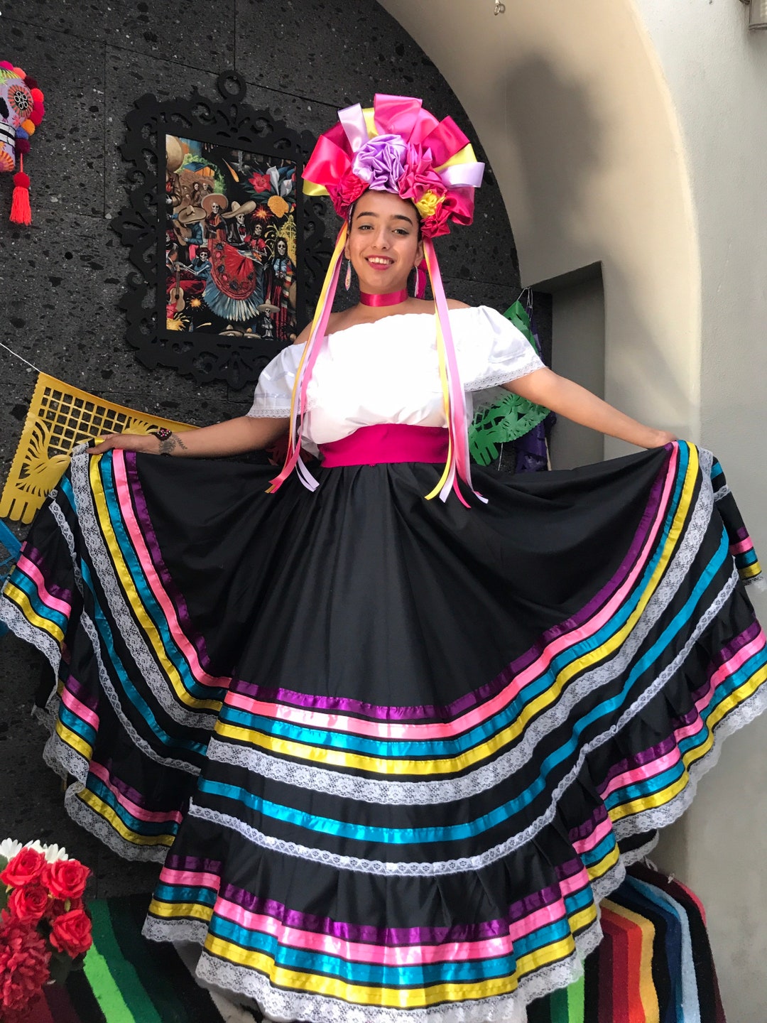 Mexican Womens SKIRT Plus Handmade- Beautiful- Folklorico Theme