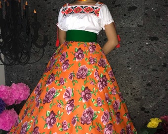 FALDA MEXICANA SOLO Día De Muertos Revolucionaria Adelita Boda México | FALDA MEXICANA SOLO Día De Muertos Revolucionaria Adelita Boda México |