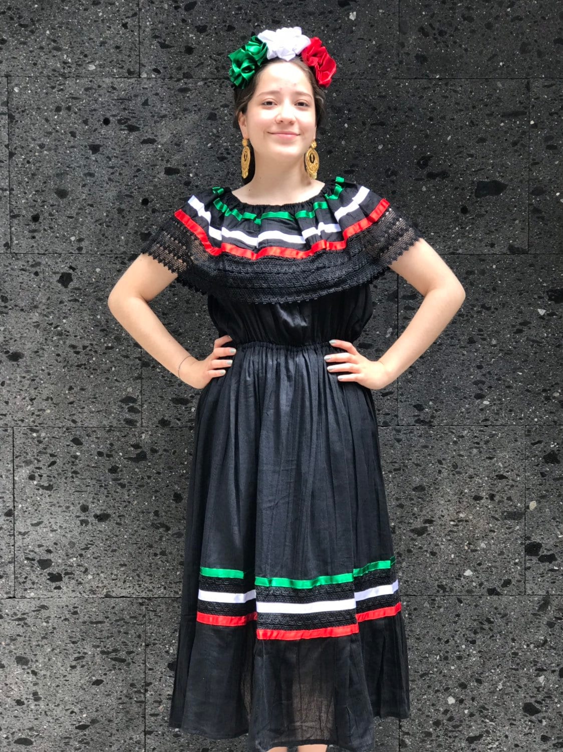 embroidered mexican peasant dress Mexican Dress Bella Natural Beige Muslin Cotton | Floral Embroidery