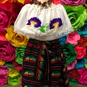 Cambaya dress  SIZE 6 Handmade- Beautiful- KIDS   mexican boho hippie   dress coco theme party  day of the dead Size 6-8