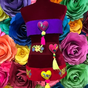 Mexican authentic BELT With different hearts of otomi