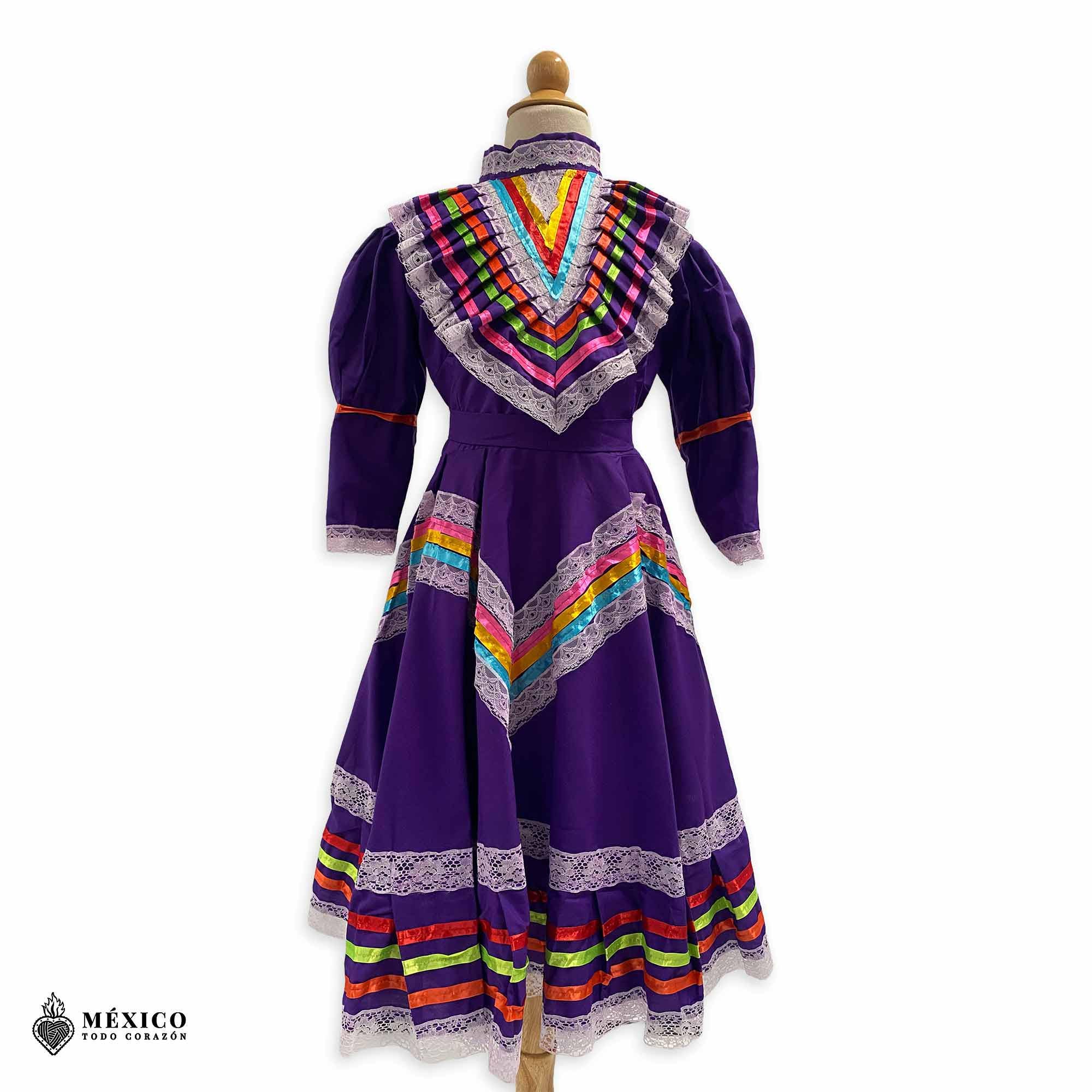 purple folklorico dress Mexican Folklorico Purple Floral Skirt Cielito Lindo