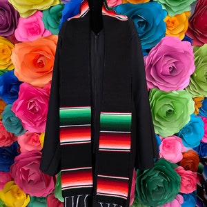 Stola di laurea sarape zarape BLANK usa il tuo disegno o ricama a casa presenta la laurea 2025 la fascia nera ha il fondo viola
