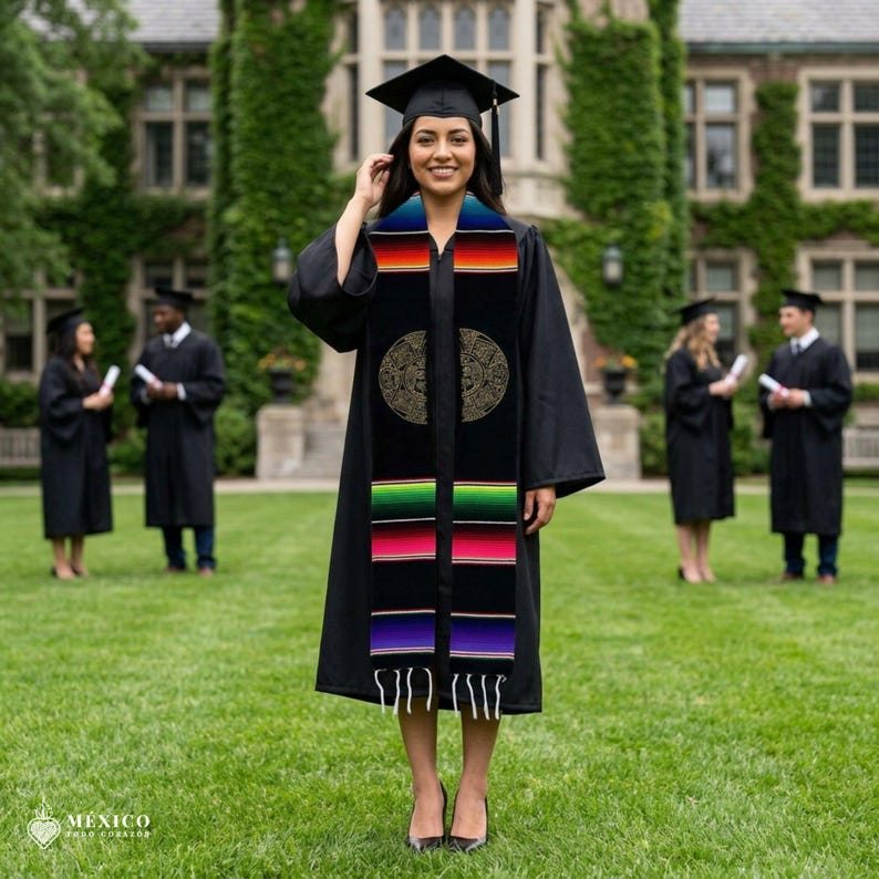Aztec Calendar Graduation Sash - Personalized Mexican Stole, Class of ...