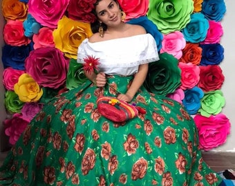 Mexican Fiesta Skirt, Day of the Dead Katrina Style, One Size