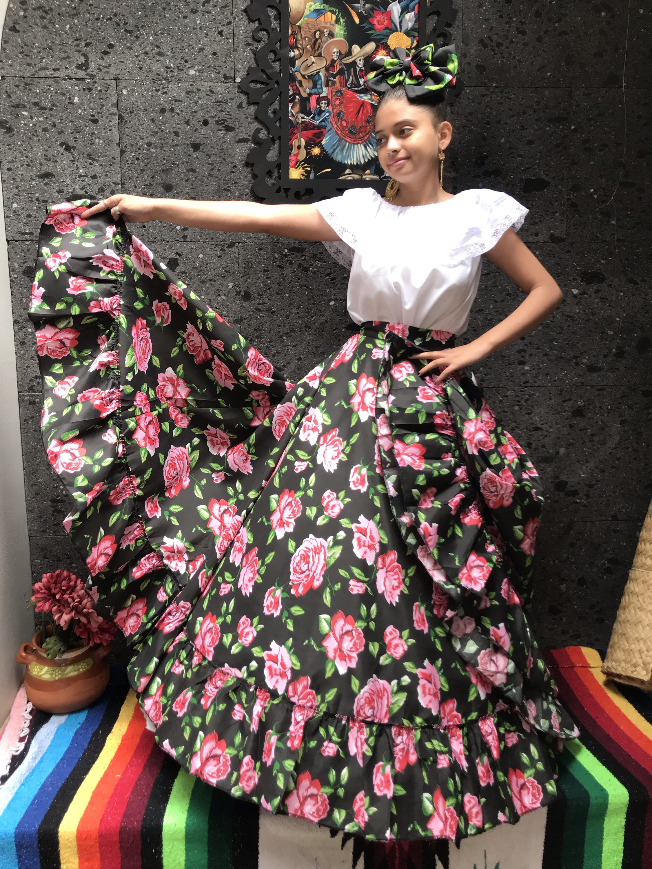 blusa para falda floreada