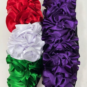 Hair bow ribbon and elastic Handmade - day of the dead  hair piece ribbon baby Mexican boho hippie baby flower  ponytail