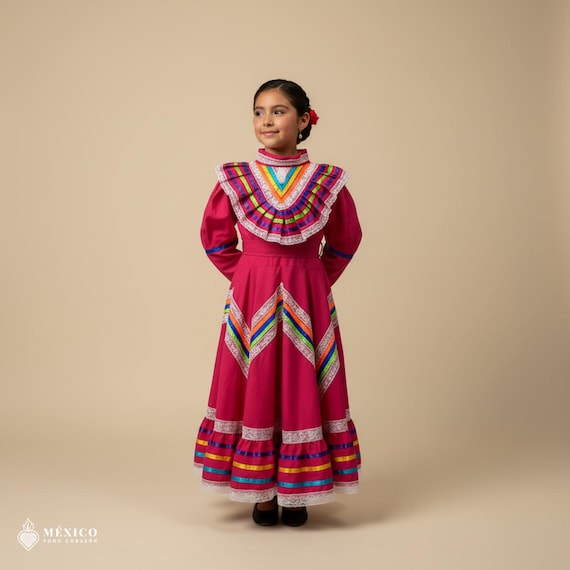 Pink Traditional Jalisco One-piece Dress  Mexican Folklore Wear (size 4) -  Etsy