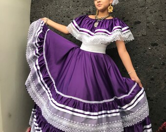Mexican Purple Dress Purple Mexican Folkloric Dress: Fiesta Party Costume Canada Mexican Purple Dress Purple Mexican Folkloric Dress: Fiesta Party Costume Canada