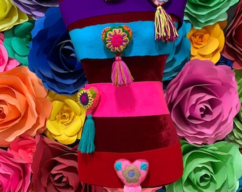 Mexican belt 5 de Mayo new hand made coco theme Mexican Folkloric Belt Day of the Dead 5 De Mayo Colorfull  main image 2