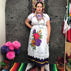 Mujeres mexicanas 1 pieza Delantal Guare Michoacana Único hecho a mano 5 de Mayo coco fiesta temática día de muertos