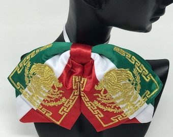 Mexican moño tie charro necktie infant toddler baby bow tie black blue tricolor custom order available