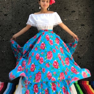 Mexican womans dress SKIRT ONLY day of the dead mexican fiesta coco theme party noche de muertos 27 inches revolucionary 70CM image 3