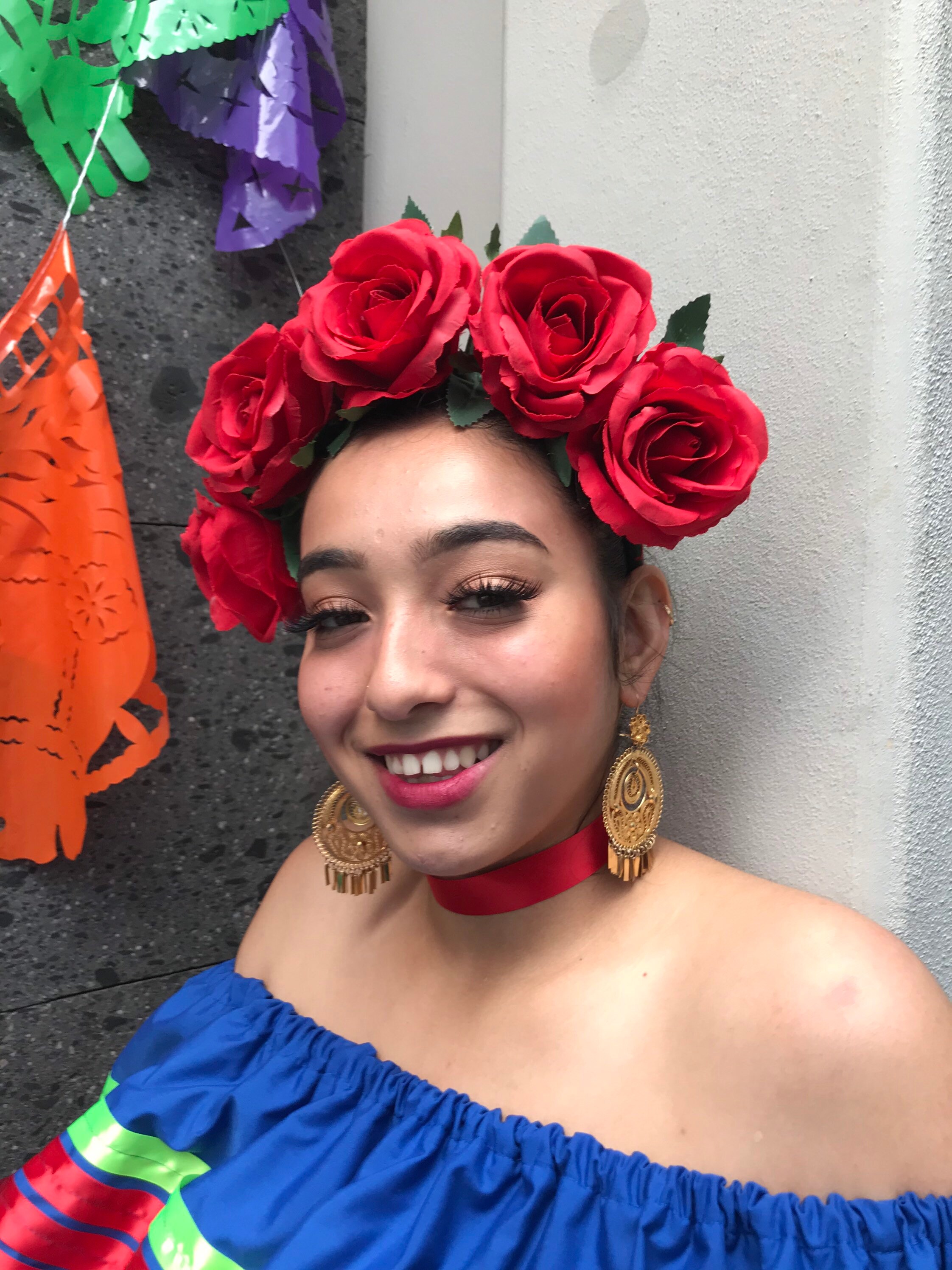 Day of the head band red flowers catrina inspired kids 5 de Mayo Mexican fiesta Day of the Dead Head Band Catrina Inspired Kids 5 De Mayo  main image 4