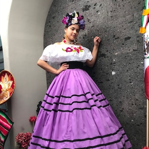 Mexican Ejutla de crespo oaxaca -womans mexican boho coco theme party  day of the dead SKIRT ONLY  double skirt vuelo 38 inches